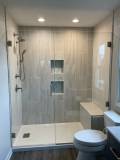 Heavy Glass Door + Sidelite - Brushed Nickel + Clear Glass