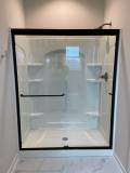 Semi-frameless slider - Matte Black Hardware + Clear Glass
