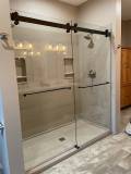 PL-50 Barn Style Door - Oil Rubbed Bronze Hardware + Clear Glass
