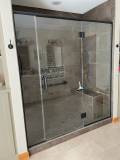Heavy Glass Door with Sidelites - Matte Black Hardware + Clear Glass